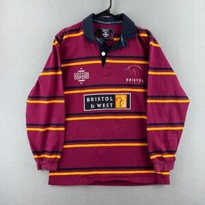 Vintage Bristol Rugby Shirt Mens Medium Cotton Oxford 90s Jersey‎ Polo